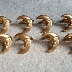 Set if 8 gold wooden moon napkin holders